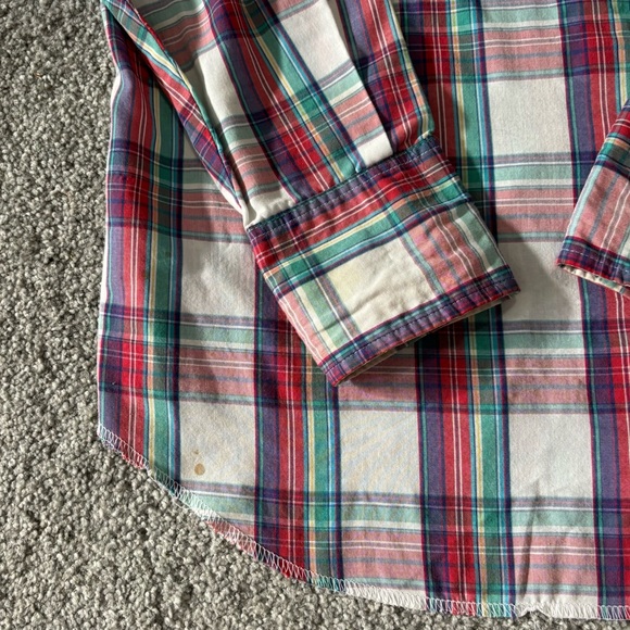 Vintage wrangler shirt mens medium red blue pearl snap  western rodeo cowboy 90s - Picture 8 of 14